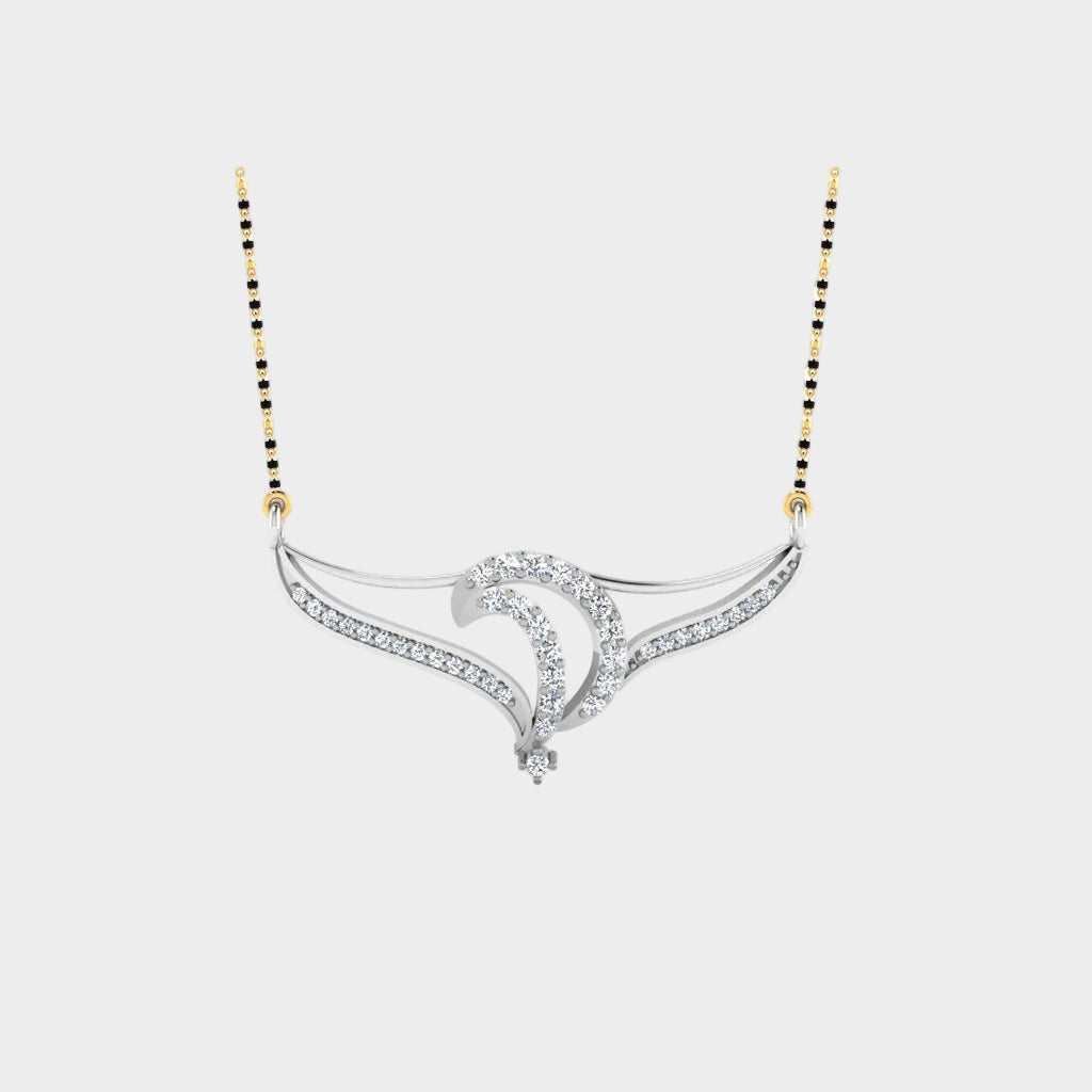 0.37 Ct Lab Diamond Mangalsutra In 18K White Gold Elegant